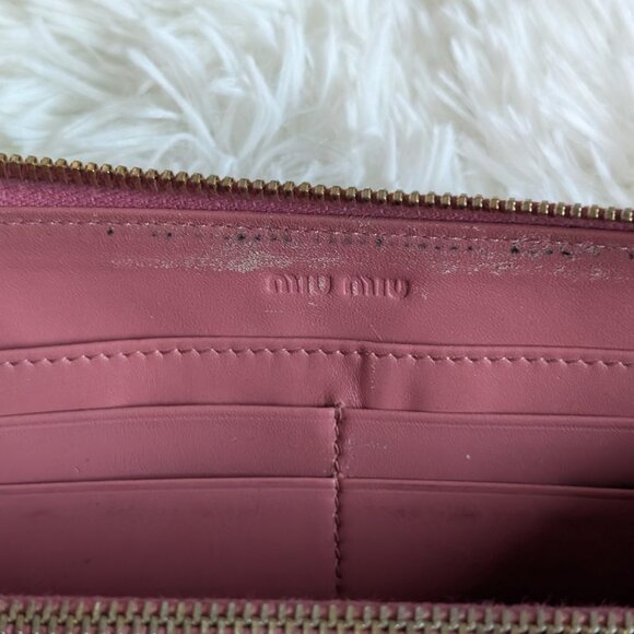 Miu Miu, Croc Embossed Leather Continental Wallet, Pink - Picture 10 of 12